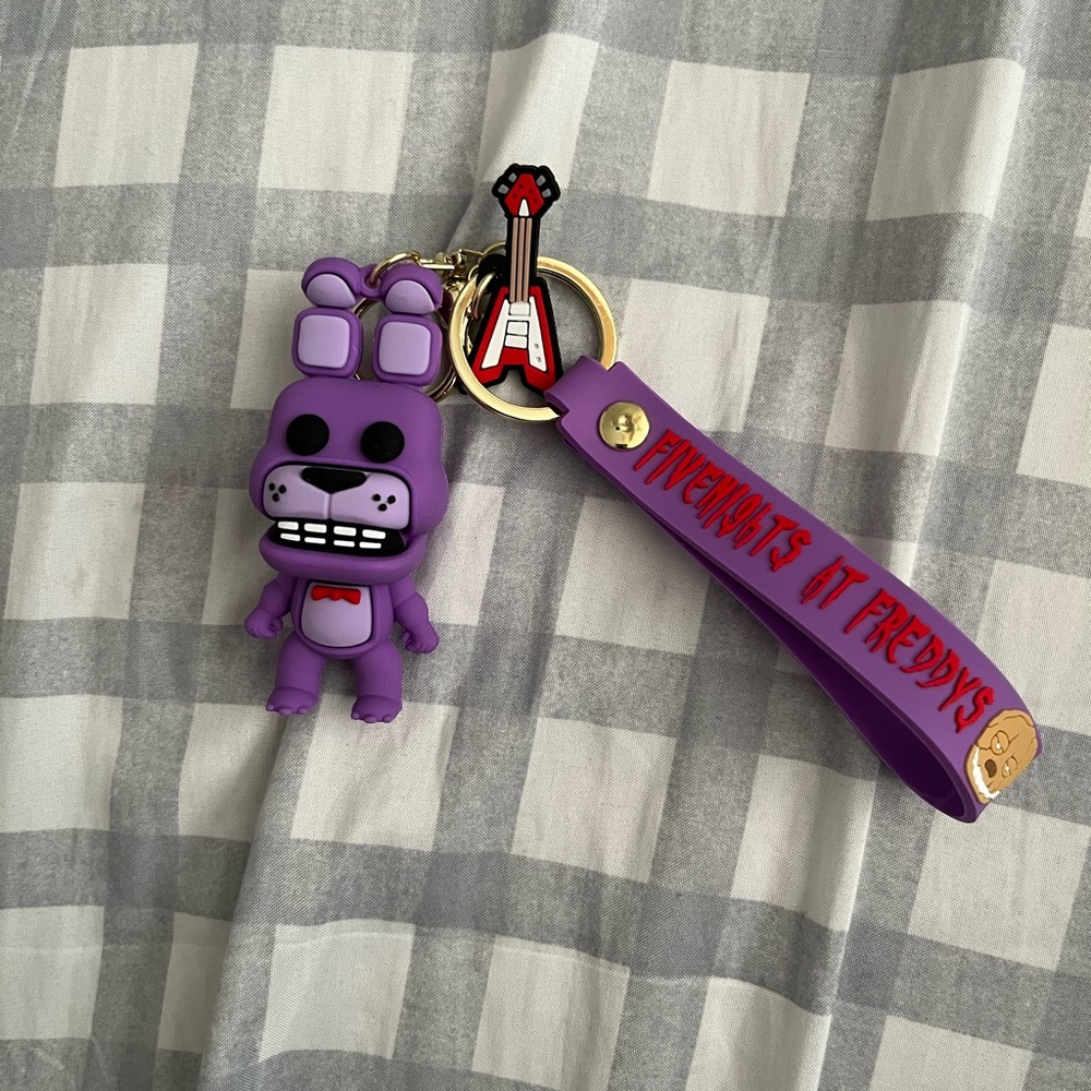 Five nights at Freddy purple bear keychain new